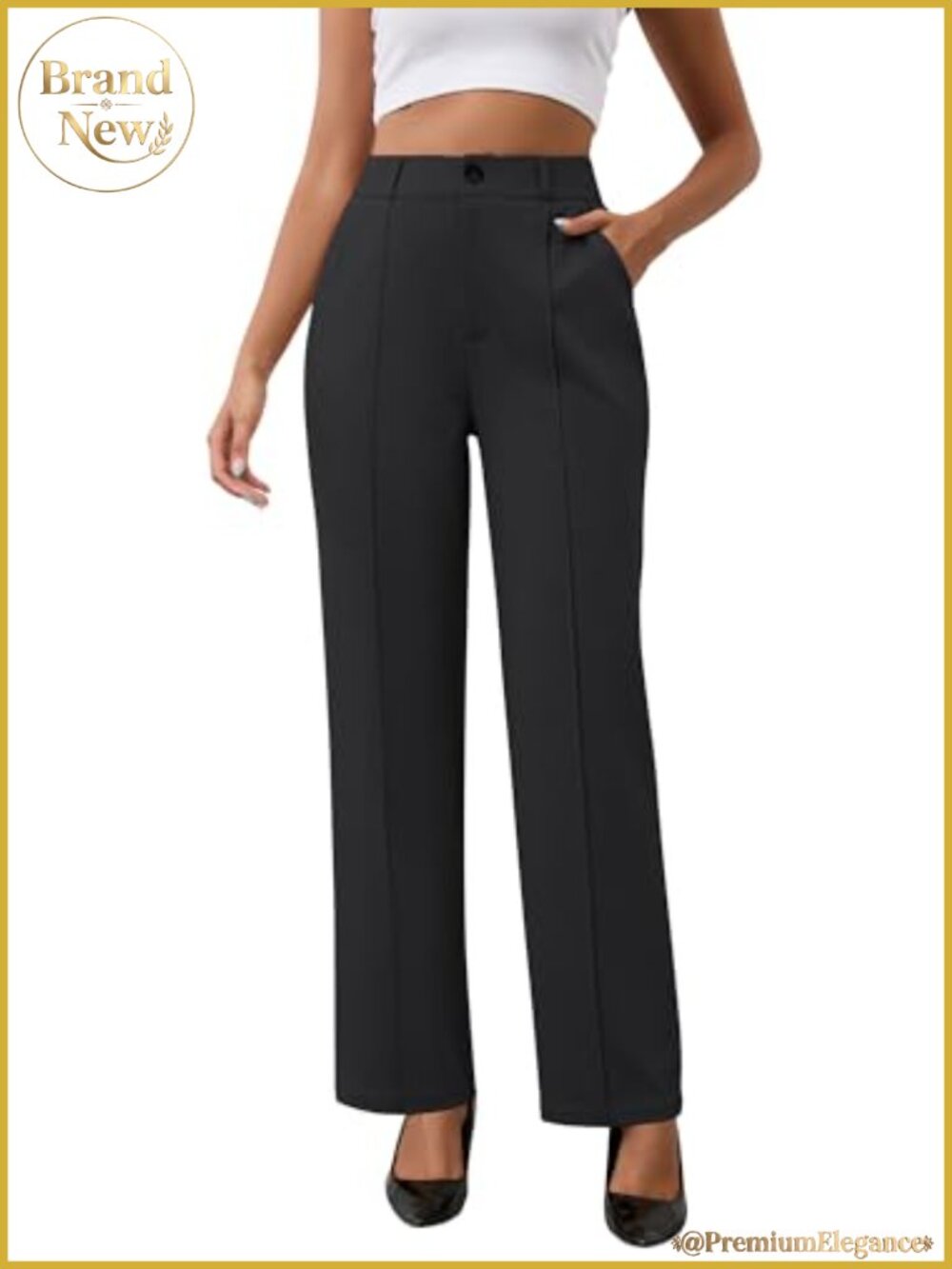 Women's Stretch High Waisted Work Pants Bootcut Slacks Business Casual